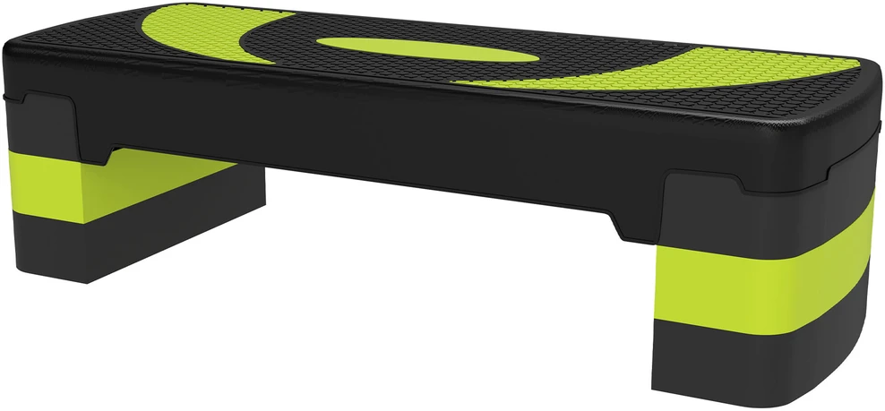 HOMCOM aerobikos step platforma, reguliuojamo aukščio, 3 lygiai (10/15/20 cm), namų treniruoklis, skirtas naudoti viduje ir lauke, apkrova iki 150 kg, žalia