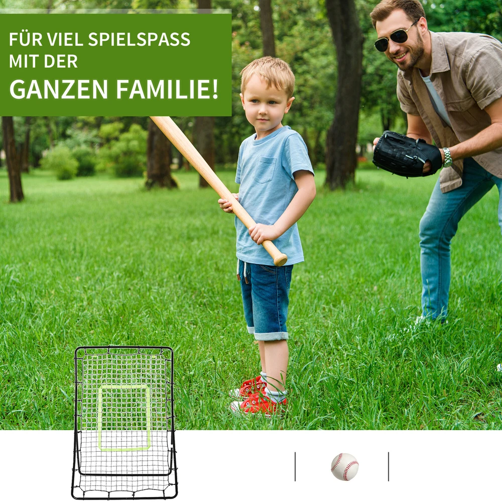 HOMCOM futbolo atšokimo sienelė, tinklas, plienas+PE, 75x126cm, treniruočių priemonė futbolui, juoda