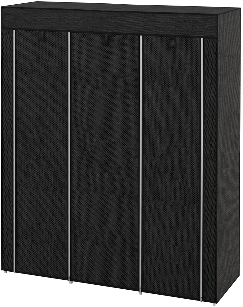 HOMCOM medžiaginė spinta su drabužių kabykla, 8 lentynos, šviesiai pilka, 125x43x162,5 cm, vietą taupanti sulankstoma spinta koridoriui