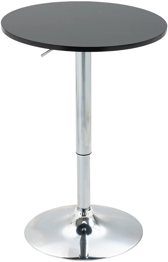 HOMCOM apvalus baro stalas, reguliuojamas aukštis, besisukantis, plieno, juodas, Ø61x70-97 cm