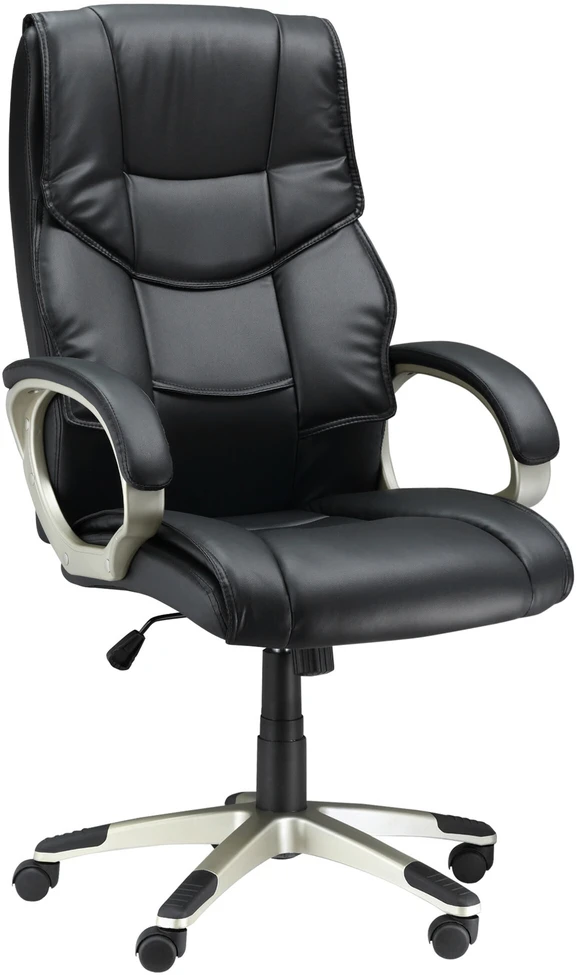 HOMCOM biuro kėdė, ergonomiška darbo kėdė su supimosi funkcija, sportinio dizaino, aukštas atlošas, 70x58x114–124 cm, juoda