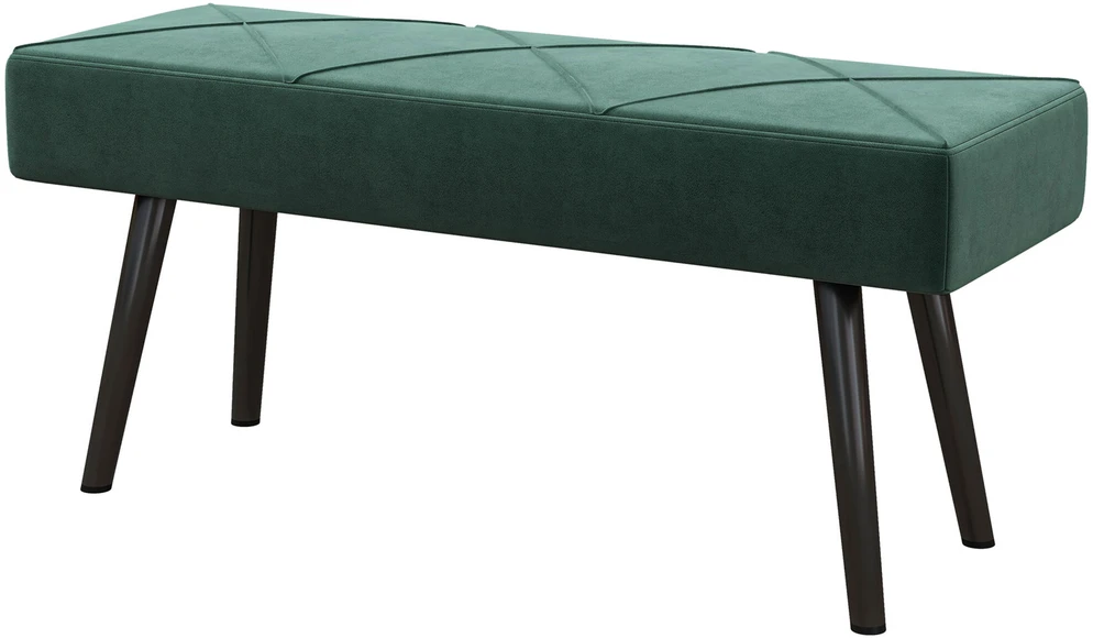 HOMCOM minkštasuolis su aksomo efektu, suolelis, lovos suoliukas, suoliukas prieškambariui su X formos raštu, iki 120 kg, miegamajam, 100x36x45 cm, žalias