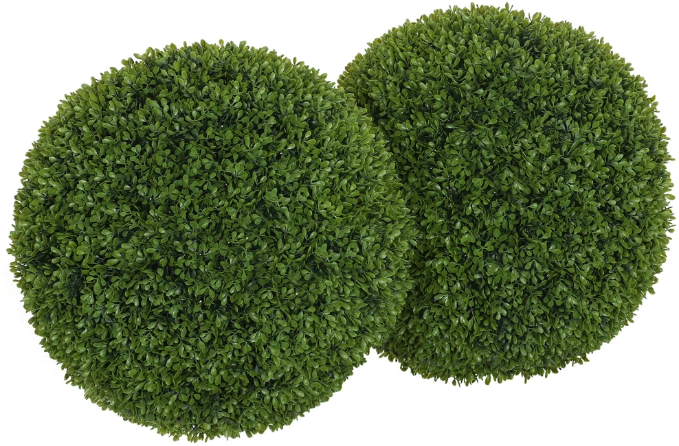 HOMCOM 2 vnt. rinkinys dirbtinis buksmedžio rutulys 40 cm, dirbtinis augalas, plastikinis dekoratyvinis buksmedis, dirbtinis augalas svetainei, miegamajam, biurui, sodui