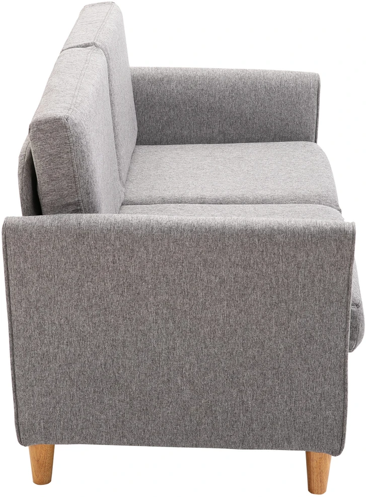 Homcom Dvivietė sofa su pagalvėlėmis, lininė, šviesiai pilka, 141x65x78cm