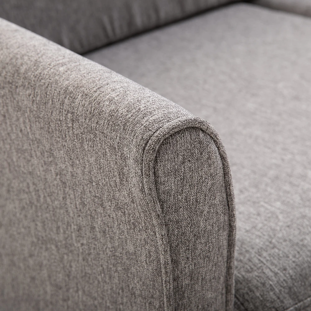 Homcom Dvivietė sofa su pagalvėlėmis, lininė, šviesiai pilka, 141x65x78cm
