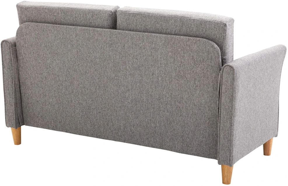 Homcom Dvivietė sofa su pagalvėlėmis, lininė, šviesiai pilka, 141x65x78cm