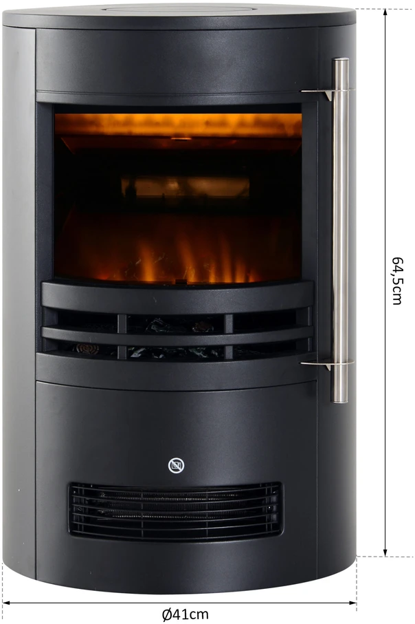 HOMCOM LED elektrinis židinys su liepsnos efektu 900/2000W 41x41x64,5cm
