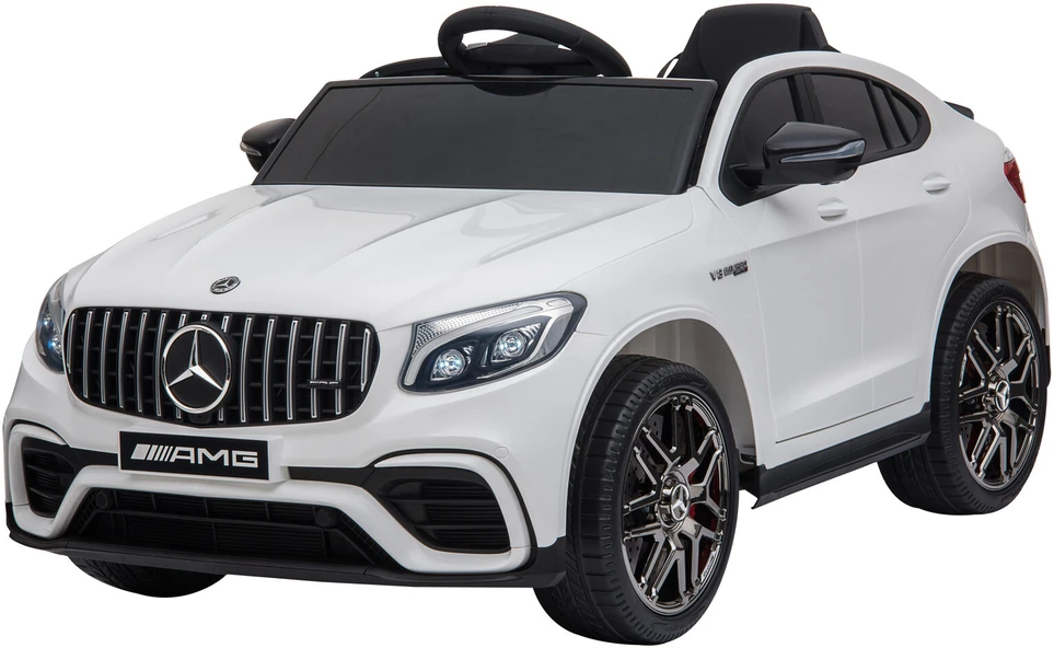 Homcom Mercedes-Benz AMG GLA45 licencijuotas vaikiškas elektrinis automobilis su nuotolinio valdymo pulteliu, MP3, saugos diržais, 37-60 mėn., baltos spalvos