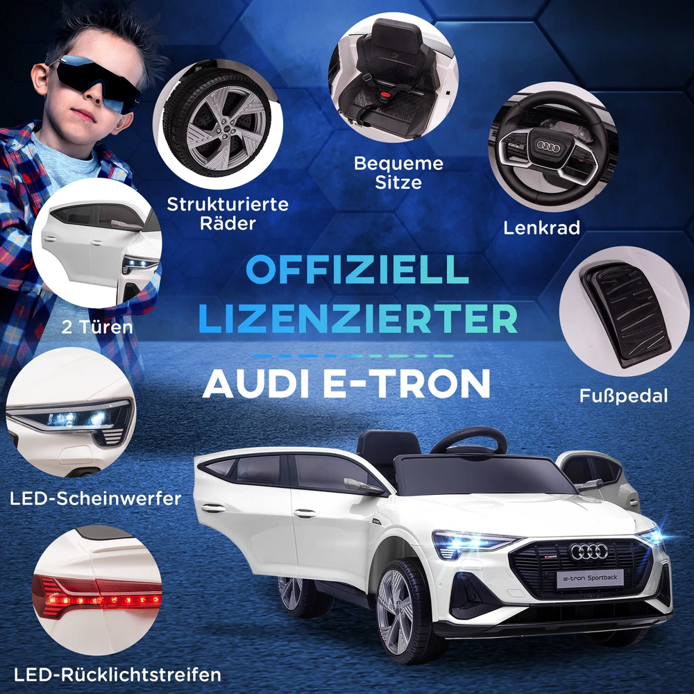 HOMCOM elektrinis automobilis vaikams su 3 greičio režimais, nuotolinio valdymo pultu, muzikos grotuvu (MP3/USB/TF), skirtas vaikams nuo 3 metų