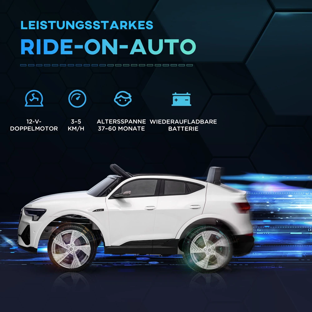 HOMCOM elektrinis automobilis vaikams su 3 greičio režimais, nuotolinio valdymo pultu, muzikos grotuvu (MP3/USB/TF), skirtas vaikams nuo 3 metų