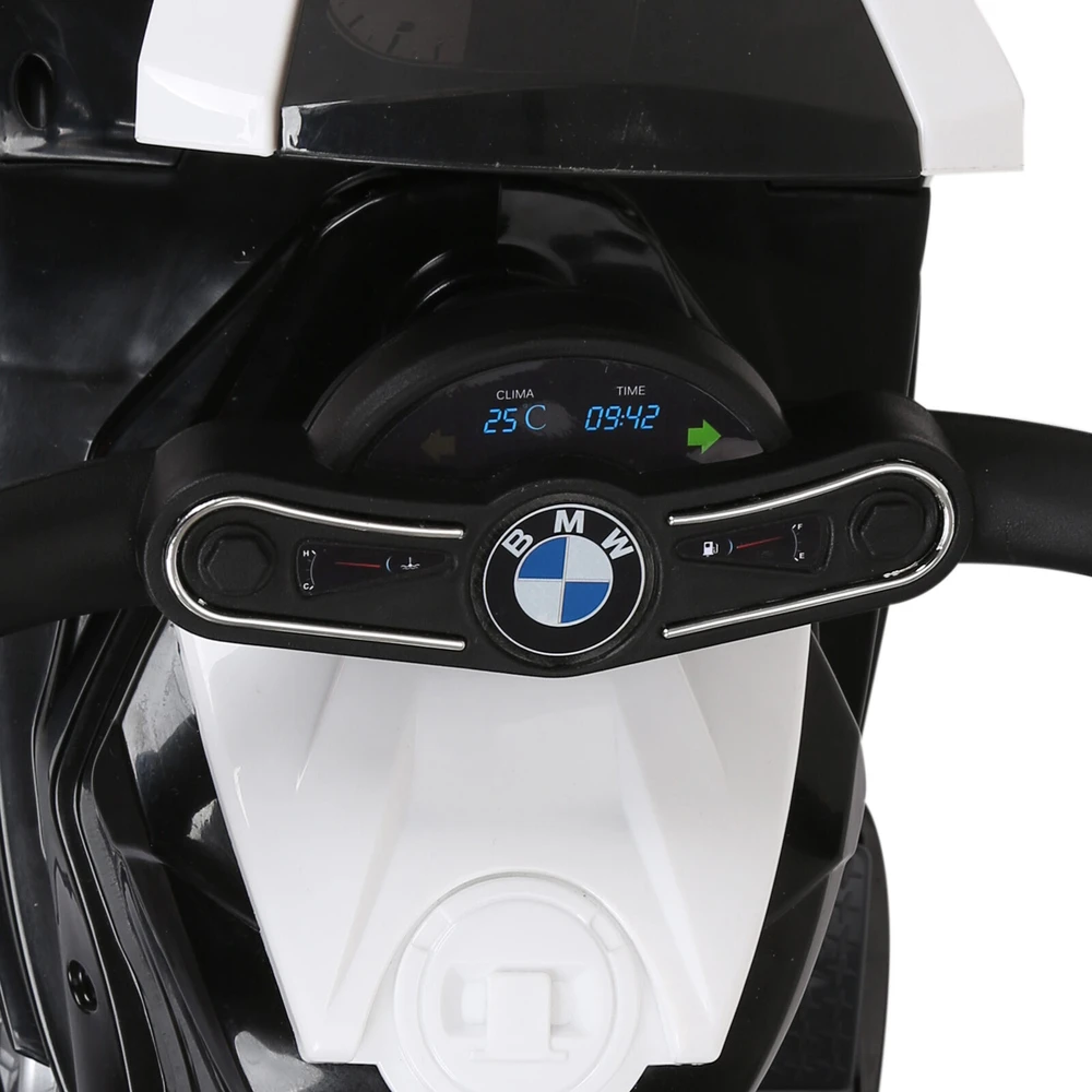 HOMCOM BMW S1000RR licencijuotas elektrinis vaikiškas motociklas, vaikiška transporto priemonė su akumuliatoriumi, triratis, plienas, juodas, 66x37x44 cm