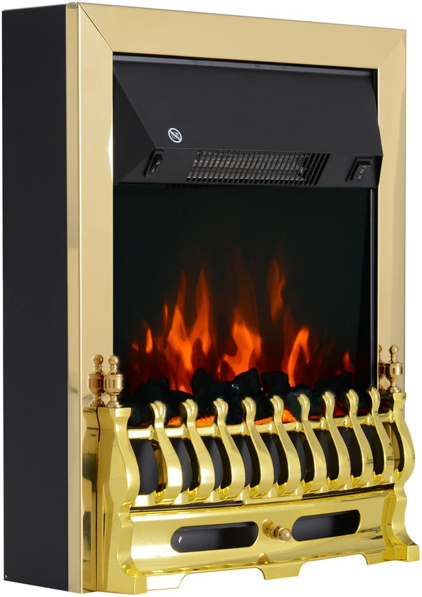Homcom Elektrinis židinys 1000/2000W 48,2 x 18,5 x 59,2 cm - Auksinis