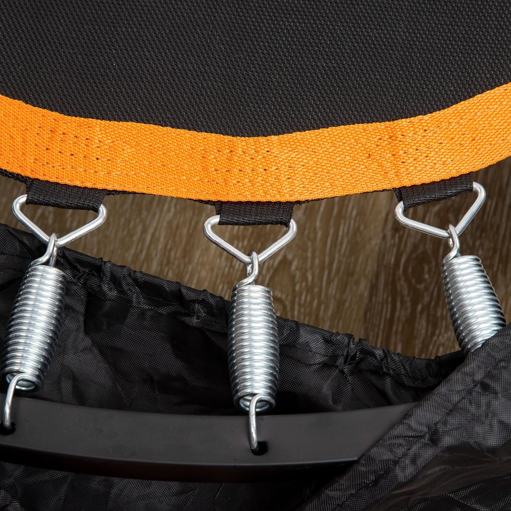 HOMCOM 102 cm fitneso batutas, sulankstomas mini batutas su keturių lygių reguliuojama rankena, fitneso atšokimo batutas suaugusiems, iki 100 kg, juodas