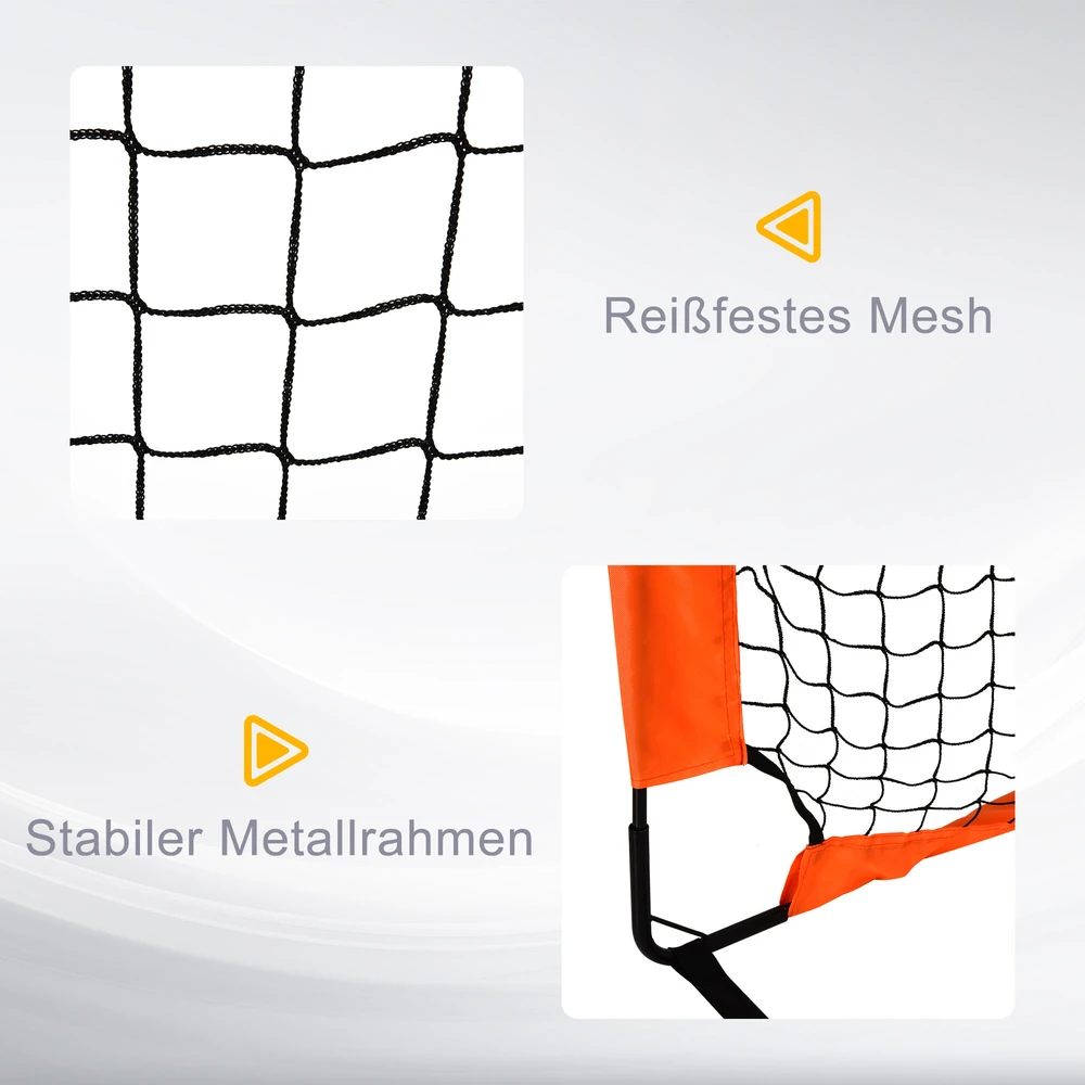 HOMCOM futbolo vartai, futbolo tinklas, 2 mini vartų rinkinys, sulankstomi, metalas, Oksfordo audinys, vaikams, lauko, oranžiniai, 183 x 90 x 90 cm