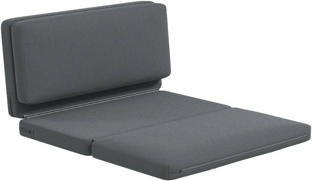 Fotelis HOMCOM 3-in-1 sulankstoma grindų sofa su aksomo efektu, paminkštinta sofa-lova, išlaikanti iki 240 kg, miegamajam, svetainei, tamsiai pilka