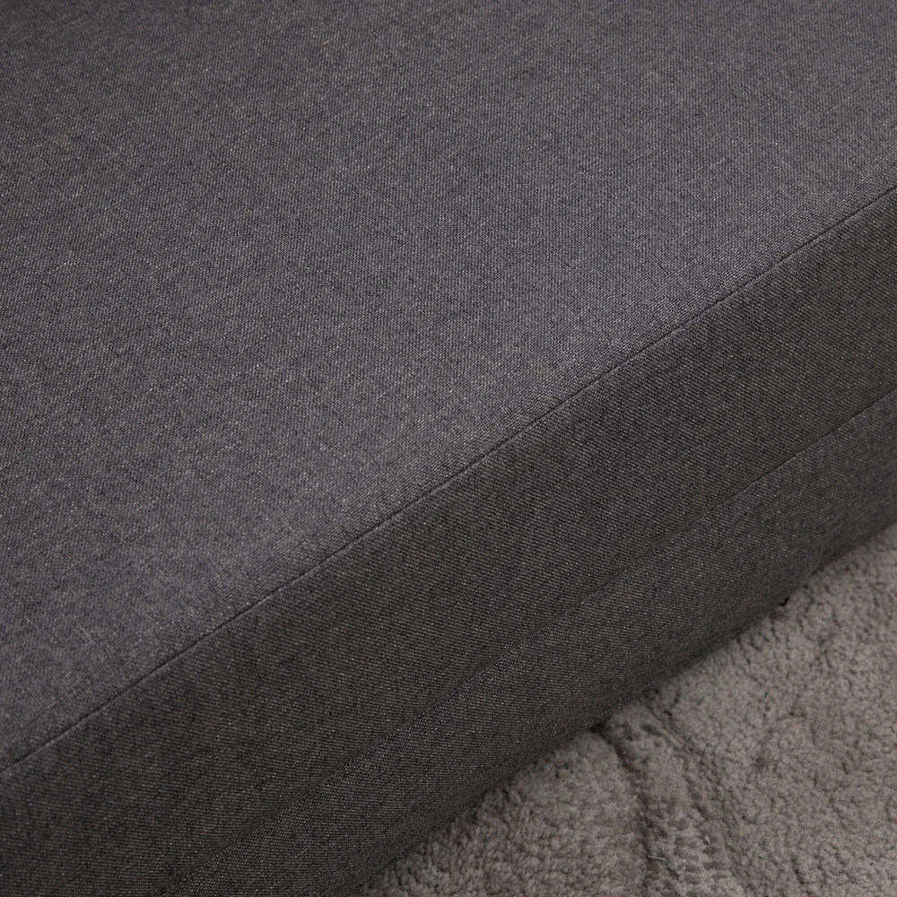 HOMCOM grindų fotelis, 2-in-1 sulankstoma lova su reguliuojamu atlošu, grindų sofa su dekoratyvine pagalve, lininis, grindų sėdmaišis
