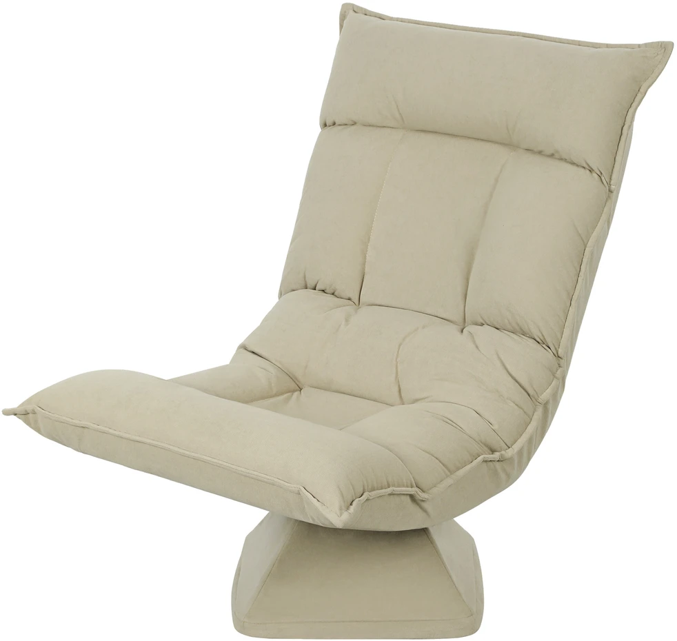 HOMCOM grindinis krėslas, 360° besisukantis, 5 padėčių reguliuojamas atlošas, sulankstoma grindų sofa, paminkštintas meditacijos krėslas, „Lazy Sofa“ svetainei, žaidimams ir skaitymui, smėlio spalvos