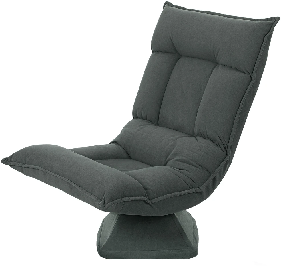 HOMCOM grindų kėdė, 360° besisukanti, su 5 padėčių reguliuojamu atlošu, sulankstoma grindų sofa, paminkštinta meditacijos kėdė, „Lazy Sofa“ svetainei, žaidimams ir skaitymui, tamsiai pilka