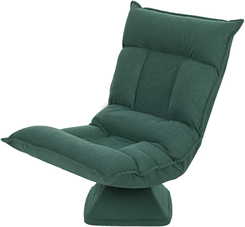 HOMCOM grindų kėdė 360° besisukanti, su 5 padėčių reguliuojamu atlošu, sulankstoma grindų sofa, meditacijos kėdė, paminkštinta „Lazy“ sofa svetainei, žaidimams ir skaitymui, žalia
