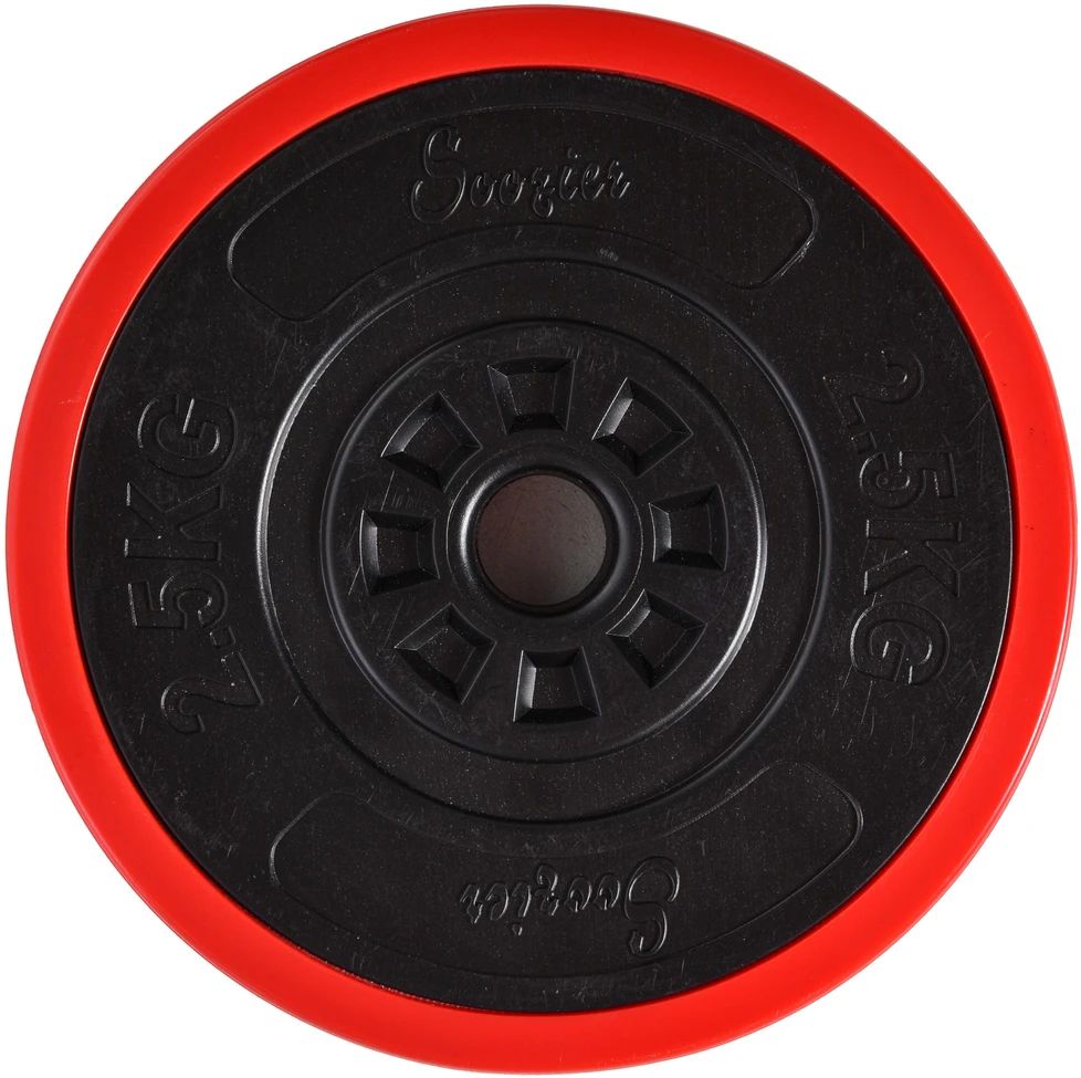 HOMCOM 20 kg 2-in-1 hantelių ir štangos rinkinys, reguliuojamas, raudona/juoda, 21,5x21,5x3,8 cm, skirtas sportui namuose ir raumenų treniruotėms