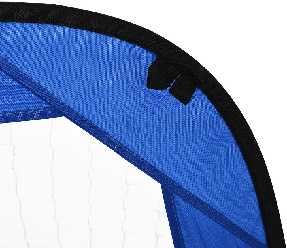 HOMCOM pop-up futbolo vartai, nešiojamas futbolo tinklas, 2 mini vartų rinkinys, sulankstomi su krepšiu nešiojimui, mėlyni, 123x80x80 cm