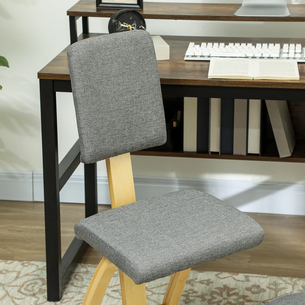 HOMCOM ergonominė kėdė klūpėjimui, sveikatingumo kėdė namams, biurui, meditacijai, pilka