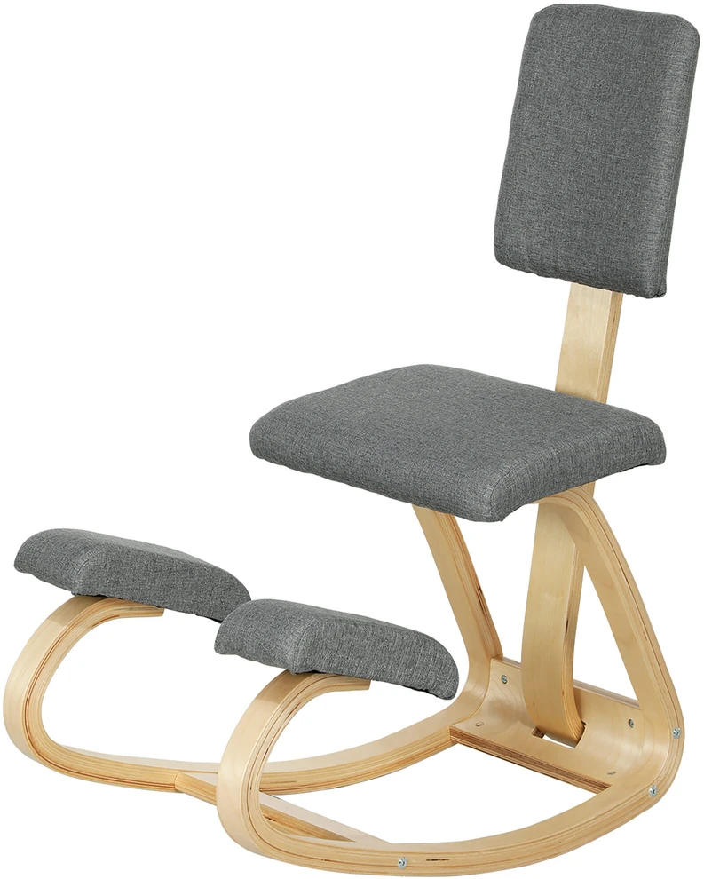 HOMCOM ergonominė kėdė klūpėjimui, sveikatingumo kėdė namams, biurui, meditacijai, pilka