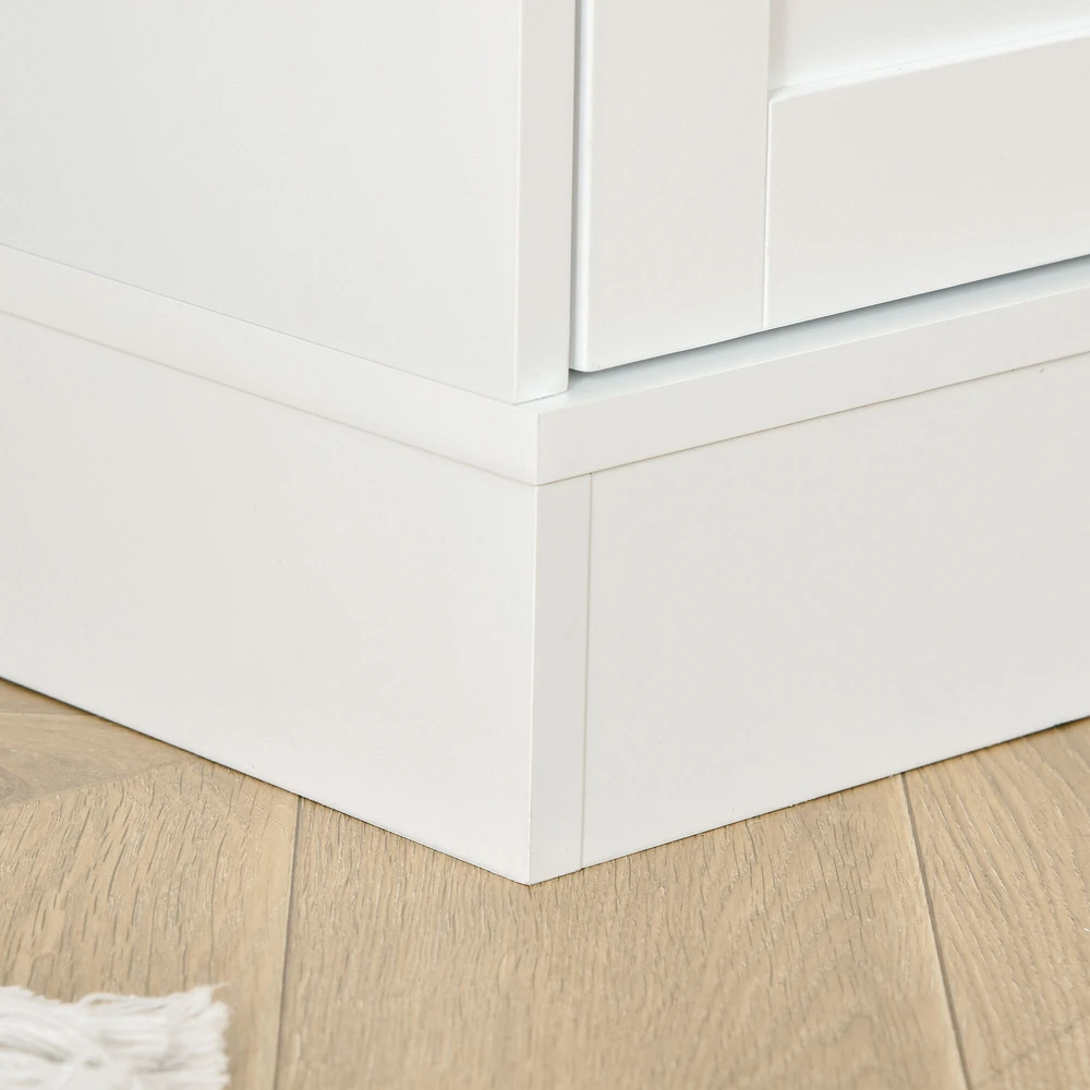 HOMCOM knygų spinta 178,5 cm, vitrina su stiklinėmis durelėmis, 6 skyriai, balta