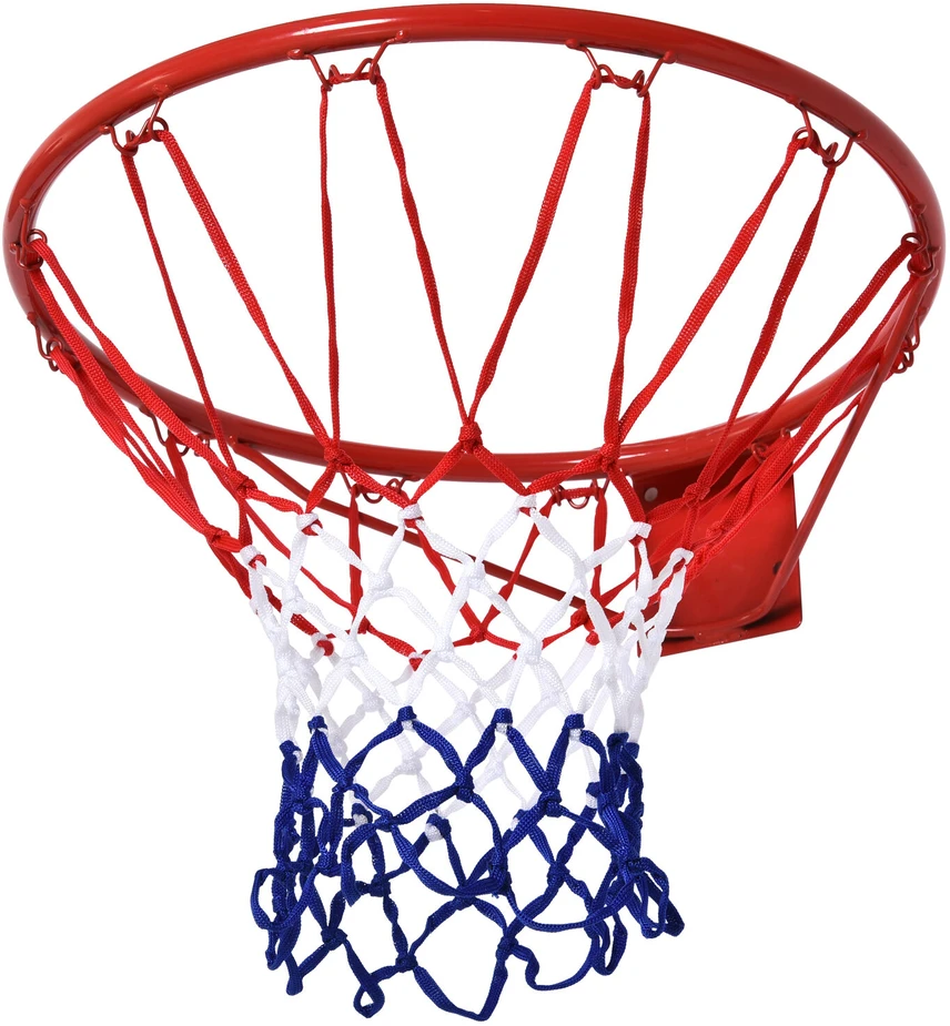 HOMCOM krepšinio tinklelis, krepšinio lankas su tinkleliu, plieno vamzdis + nailonas, raudona + mėlyna + balta, ø46 cm
