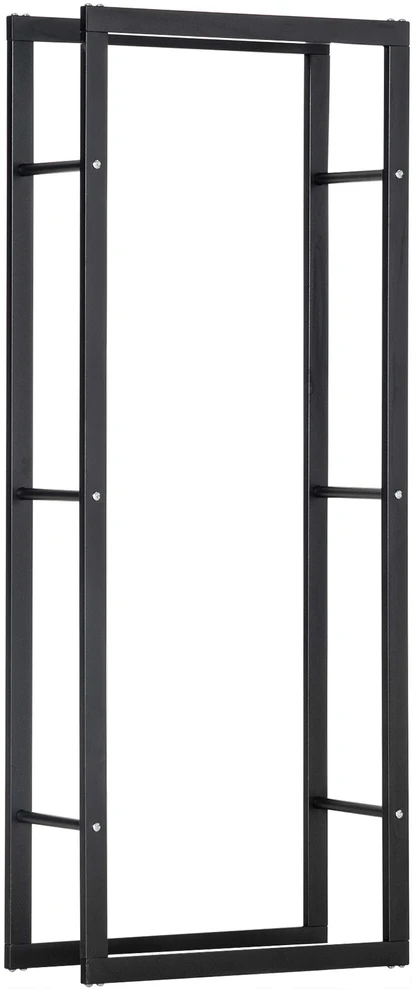 HOMCOM Medinė lentyna Vertikali medinė lentyna 100 kg talpos Metalinė 60 × 25 × 150 cm