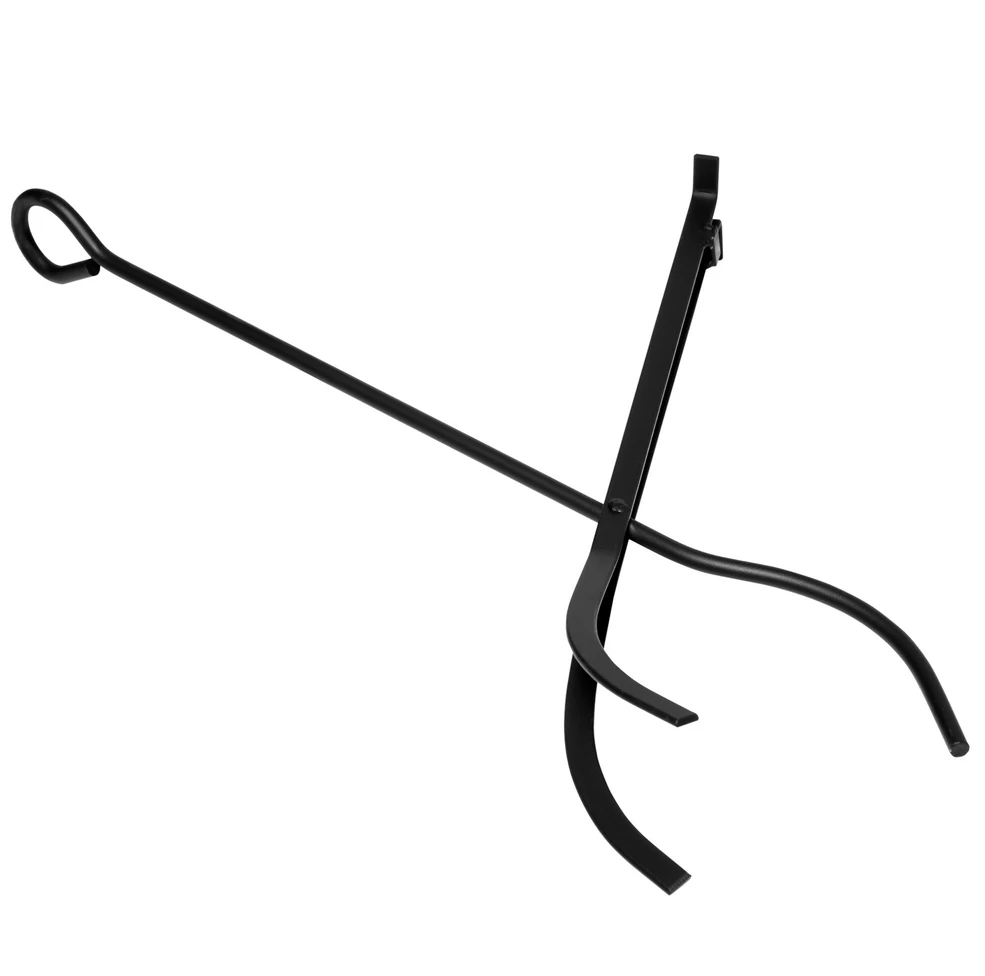 Homcom Metalinis židinio malkų stovas - juodas 40x30x74,5 cm