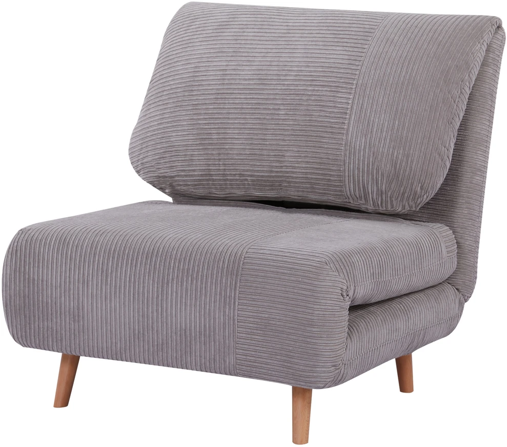 HOMCOM 2-in-1 išskleidžiama sofa-lova, reguliuojamas fotelis-lova, svečių lova, kordelio stiliaus, skirta miegamajam ir svetainei, poliesteris, šviesiai pilka