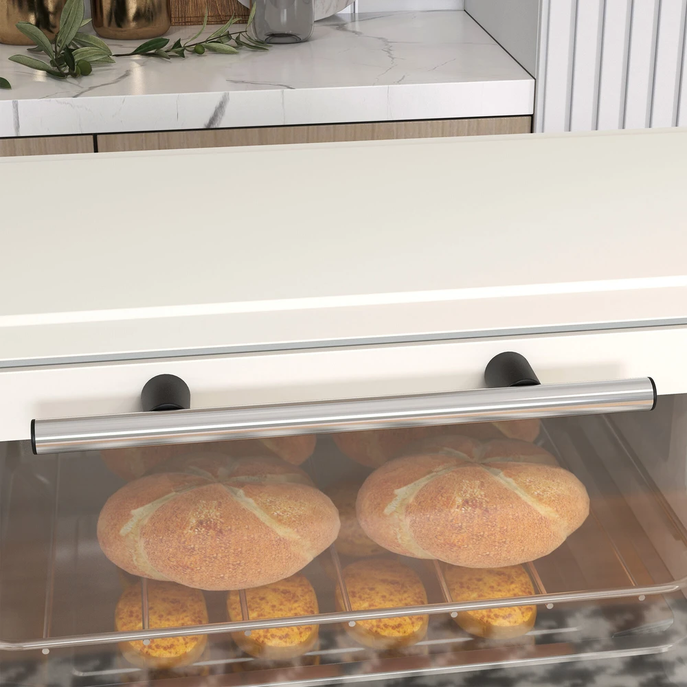 Elektrinė krosnelė HOMCOM mini orkaitė 9L, su kepimo skarda, grotelėmis, 100 °C-230 °C, reguliuojama temperatūra ir gaminimo laikas, 60 min. laikmatis, 750W, nerūdijantis plienas, kreminė balta
