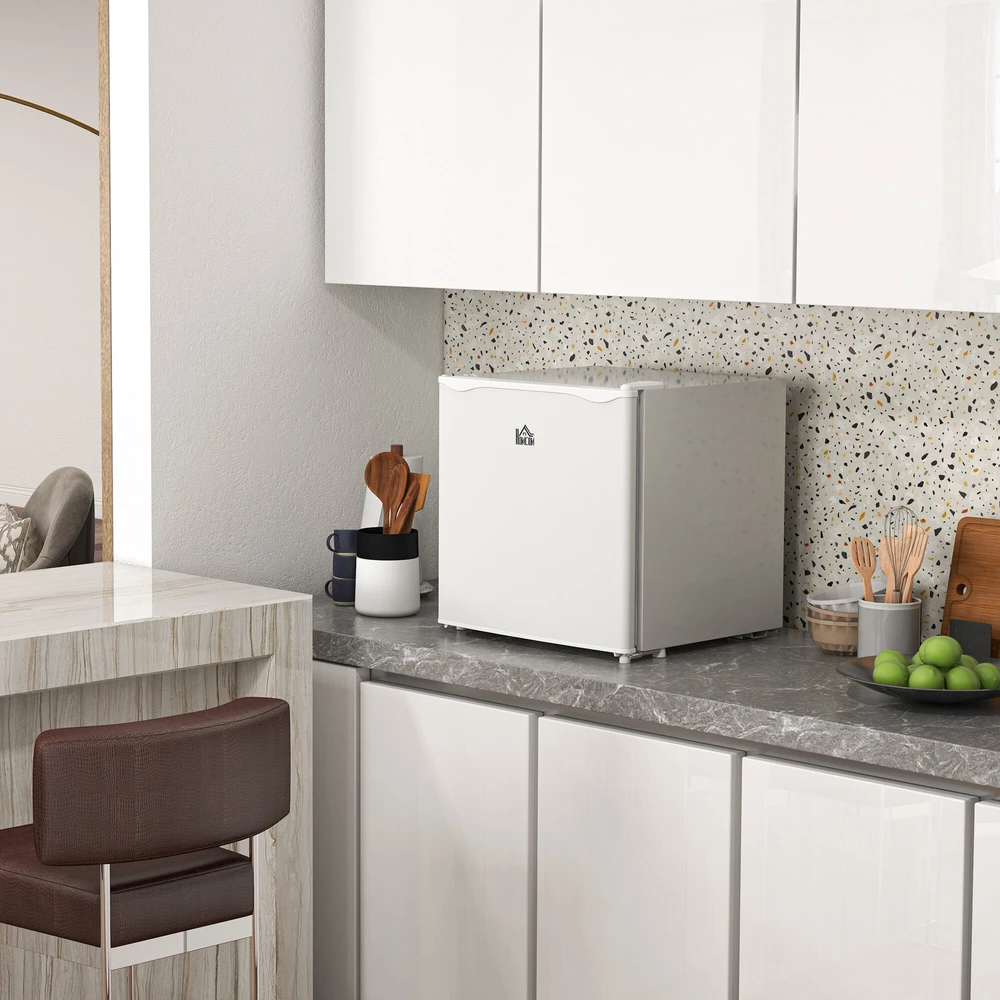 HOMCOM mini šaldiklis 35 L elektrinė laisvai pastatoma šaldymo dėžė 45 W mini šaldiklio kamera mini šaldytuvas -14 iki -24℃ 5 pakopų temperatūros reguliavimas 47 x 44,2 x 48,8 cm baltas