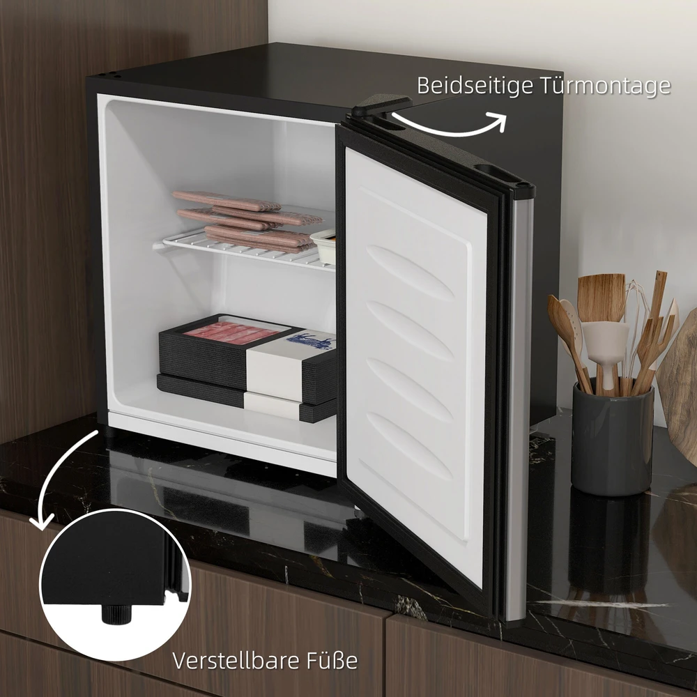 HOMCOM mini šaldiklis, 35 l talpos šaldymo dėžė, elektrinis, laisvai pastatomas, mini šaldymo kamera, mini šaldytuvas, -14 iki -24℃, 5 lygių temperatūros reguliavimas, 47 x 44,2 x 48,8 cm, sidabrinis