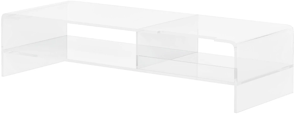 HOMCOM monitoriaus stovas, ekrano paaukštinimas su dėtuve, monitoriams iki 24 colių, kompiuteriams, nešiojamiesiems kompiuteriams iki 5kg, akrilinis, 50,8x19x12 cm