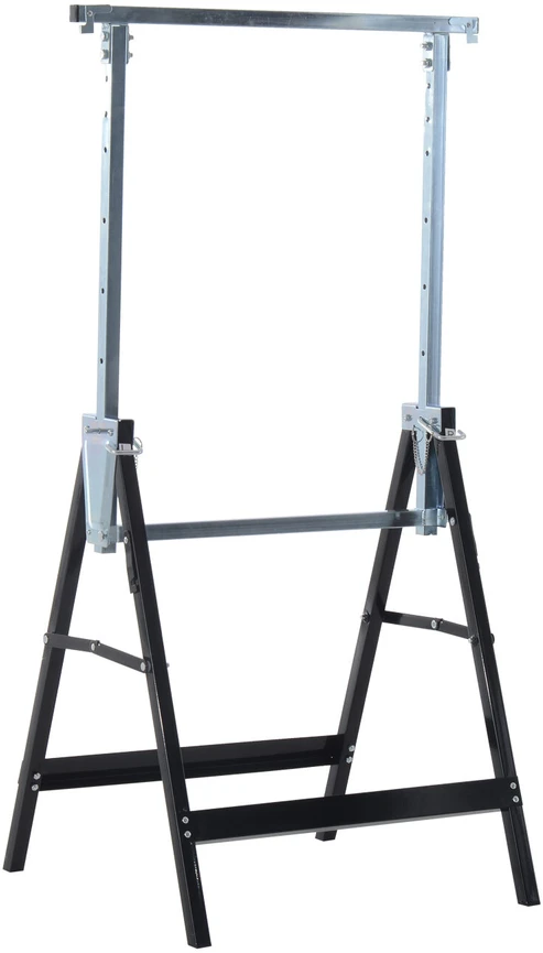 HOMCOM 2 x statybiniai ožiai, reguliuojamo aukščio iki 200 kg, plieniniai, juodi, 68 x 58 x 80-130 cm