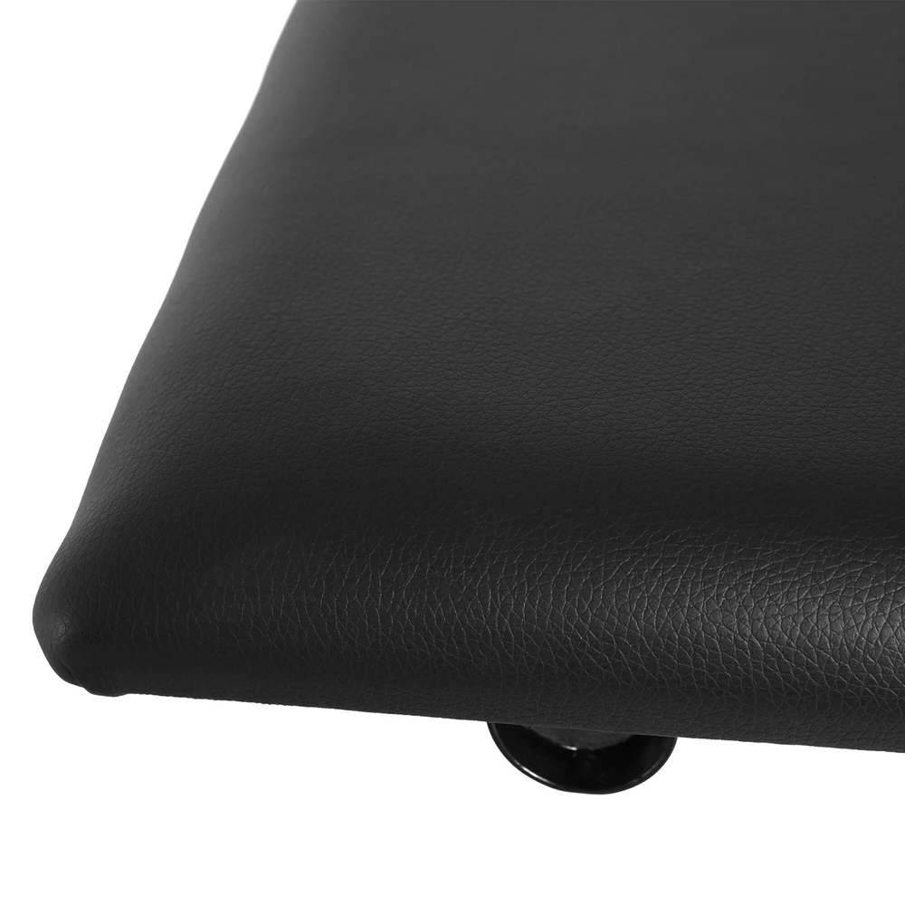 HOMCOM pianino kėdė, pianino suoliukas, reguliuojamo aukščio, sulankstomas, metalas, dirbtinė oda, porolonas, juoda, 39 x 29 x 37-47 cm