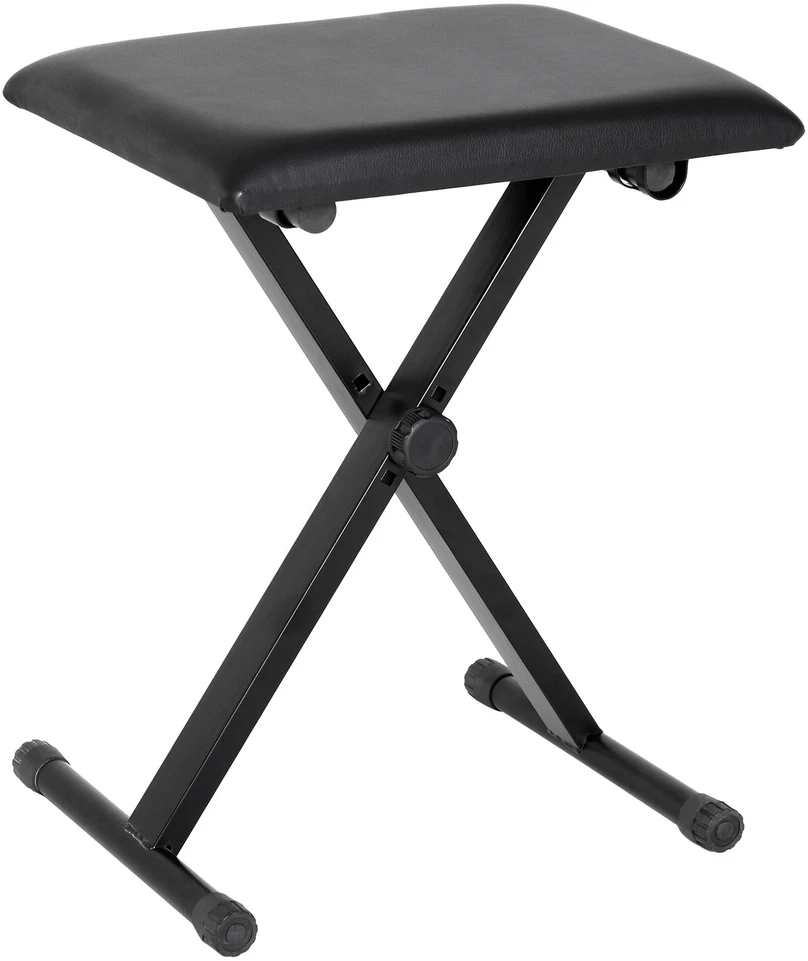 HOMCOM pianino kėdė, pianino suoliukas, reguliuojamo aukščio, sulankstomas, metalas, dirbtinė oda, porolonas, juoda, 39 x 29 x 37-47 cm