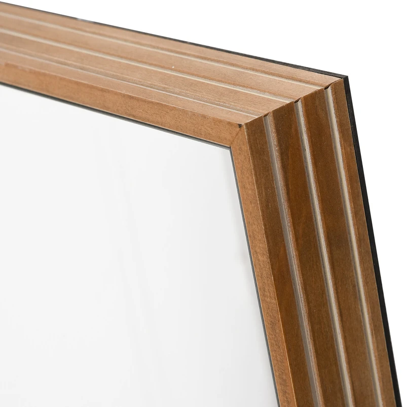 HOMCOM viso ūgio veidrodis, sieninis veidrodis 125x45 cm su mediniu rėmu, natūralus, skirtas drabužinei ar koridoriui