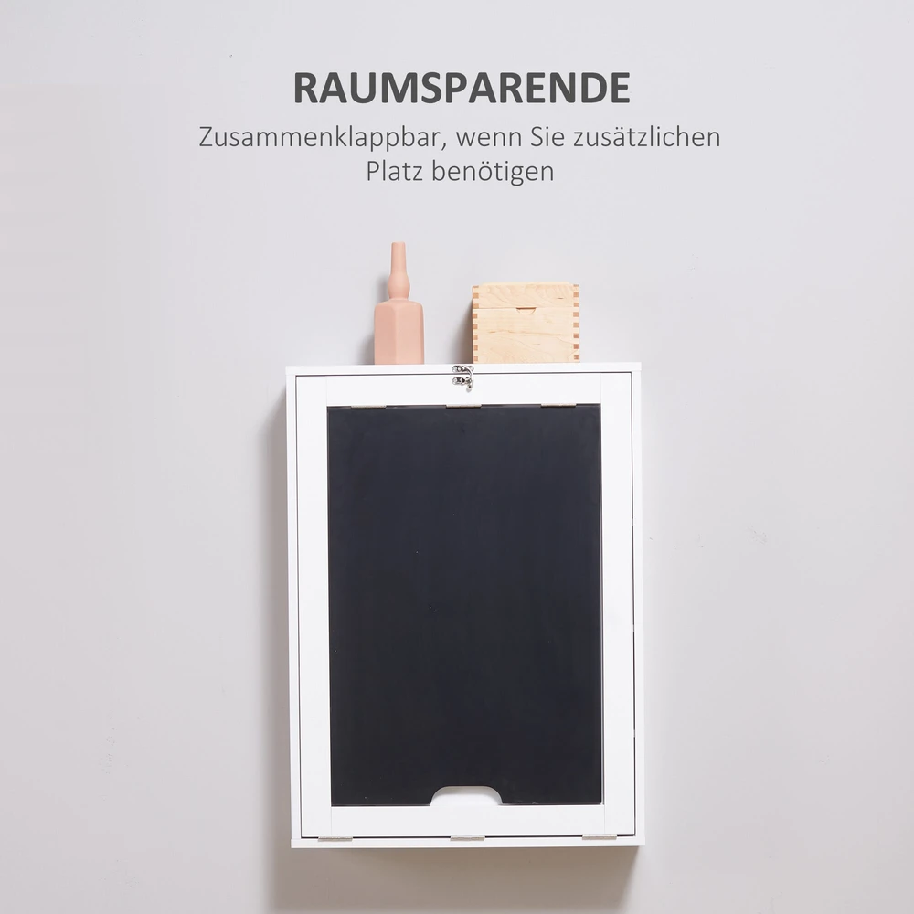 HOMCOM Sieninis rašomasis stalas Sulankstomas rašomasis stalas 5 skyriai Balta+juoda lenta 60x94.5x147cm