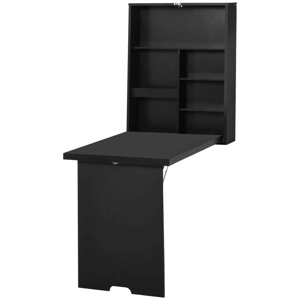HOMCOM Sieninis sulankstomas rašomasis stalas Kompiuterinis stalas su lenta 60x94.5x147cm