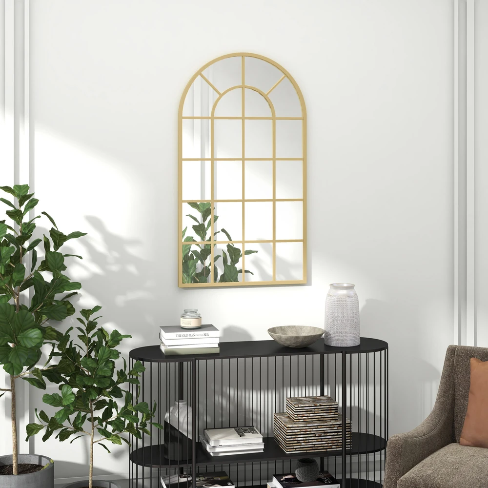 Homcom Sieninis veidrodis spintos veidrodis 110 x 62 cm aukso spalvos