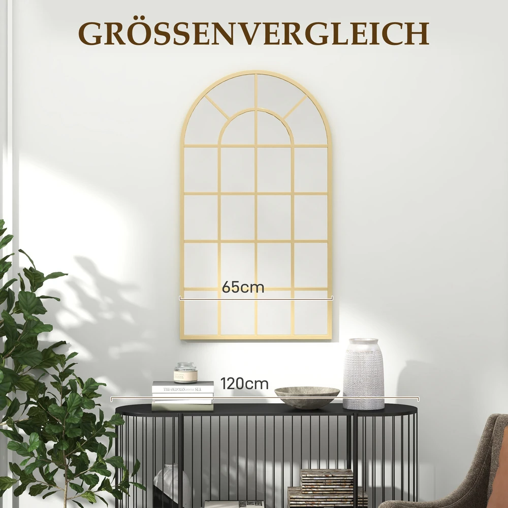 Homcom Sieninis veidrodis spintos veidrodis 110 x 62 cm aukso spalvos
