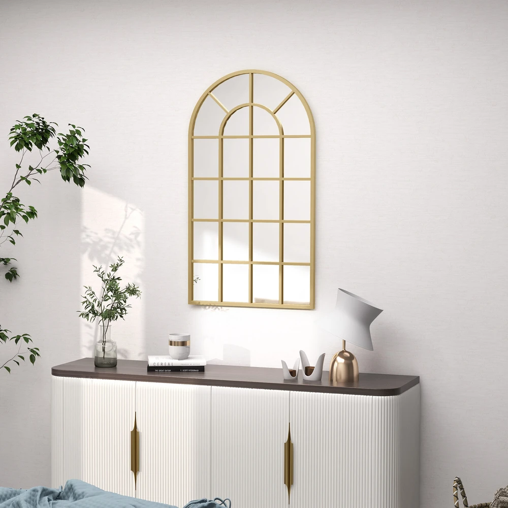 Homcom Sieninis veidrodis spintos veidrodis 110 x 62 cm aukso spalvos