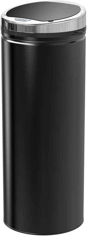 HOMCOM 50L sensorinė šiukšliadėžė, automatinė atliekų dėžė, nerūdijančio plieno virtuvinė šiukšliadėžė, infraraudonųjų spindulių jutiklis, juoda, nerūdijantis plienas