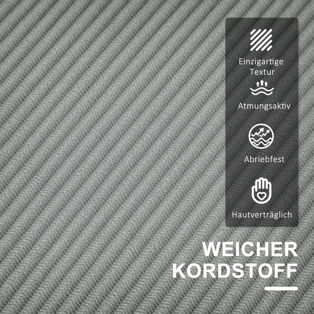 HOMCOM dvivietė sofa, maža sofa su porankiais, daiktadėžė, moderni gobeleninė sofa su velveto išvaizda, medinės kojelės, pagalvėlės, poilsio sofa svetainei, miegamajam, 117 x 63 x 79 cm, šviesiai pilka