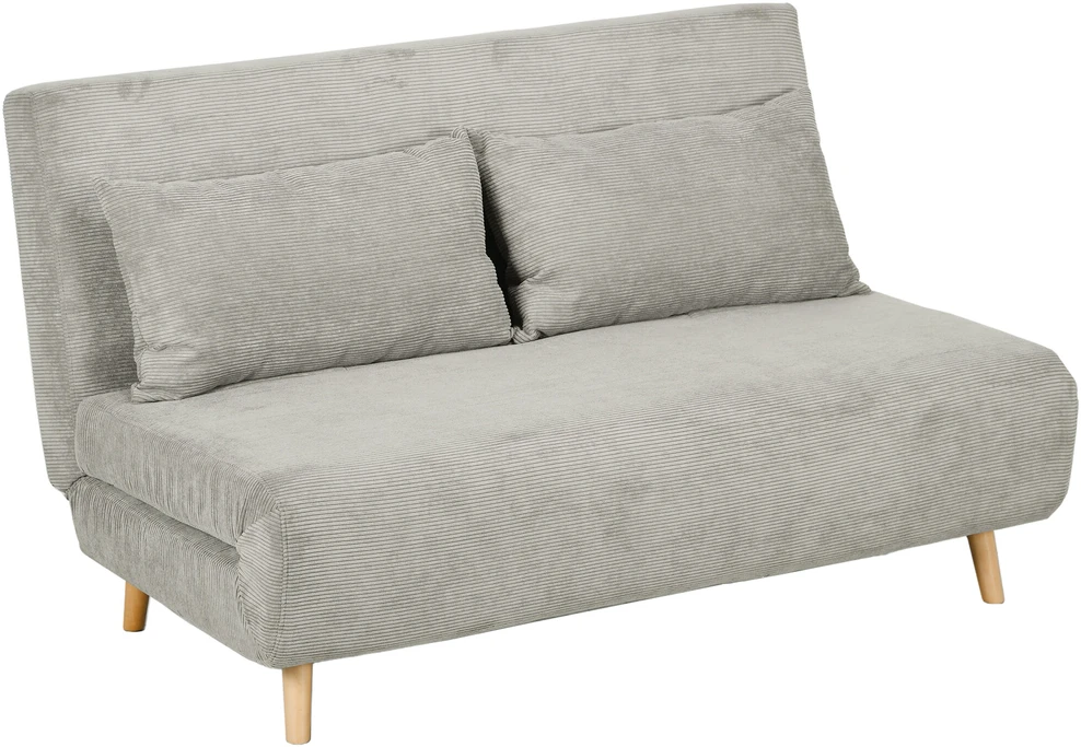 HOMCOM sofa lova, sulankstoma lova su miegamąja funkcija, nugaros pagalvėlė, minkšta sofa su reguliuojamu atlošu, aksominė išvaizda, 141 x 90 x 81 cm, pilka