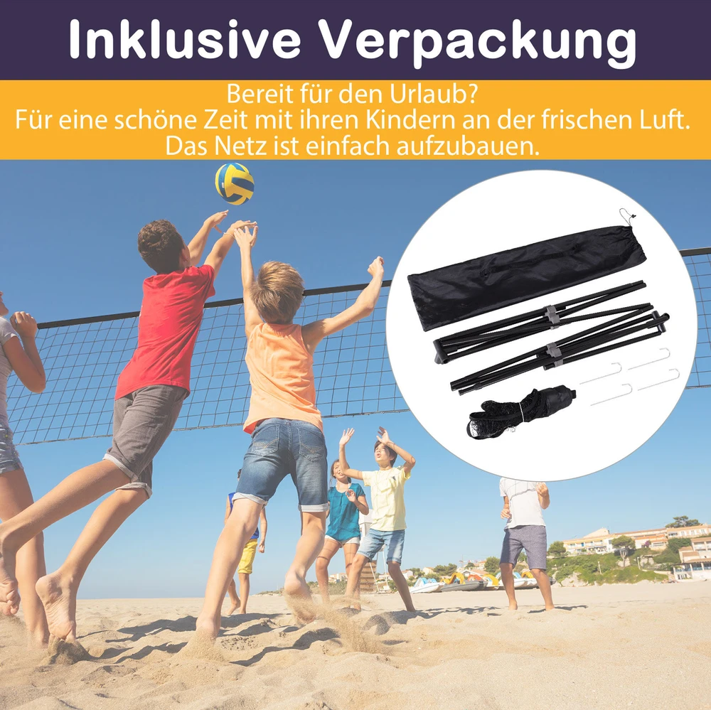 HOMCOM Badmintono tinklas Tinklinio ir teniso tinklas, nešiojamas, 2 aukščiai 94/158 cm, PE, 400x60 cm
