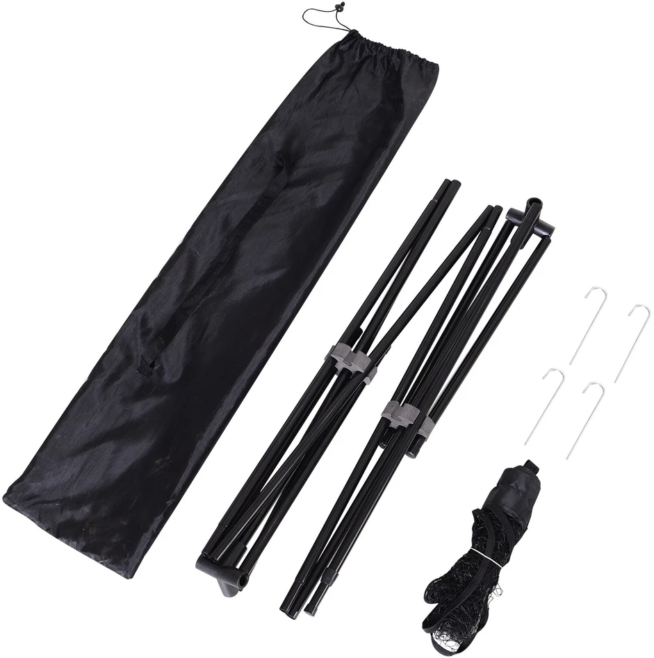 HOMCOM Badmintono tinklas Tinklinio ir teniso tinklas, nešiojamas, 2 aukščiai 94/158 cm, PE, 400x60 cm